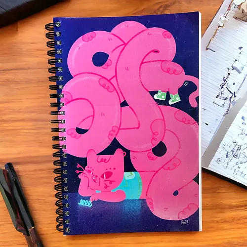 Coil/Spiral Note Book by Pouchi | Confused Cat