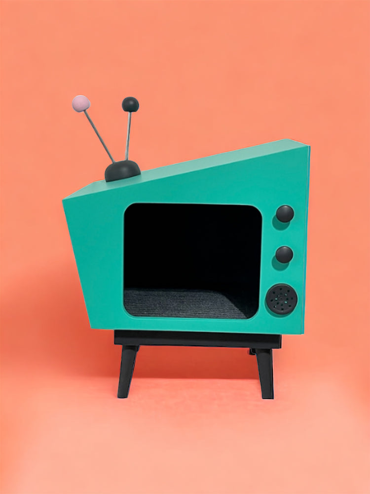 TV atomique vintage bleue
